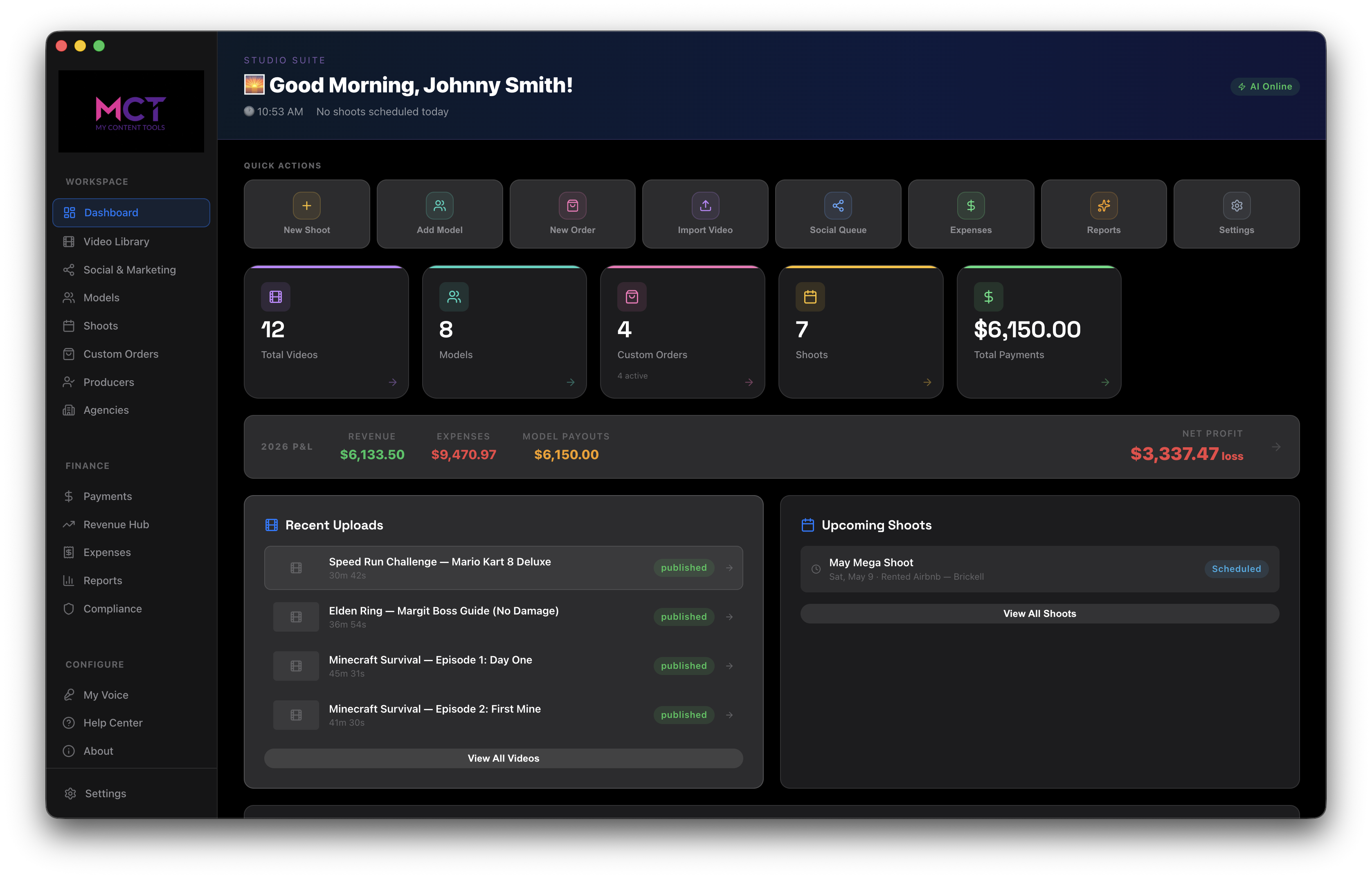 My Content Tools Dashboard